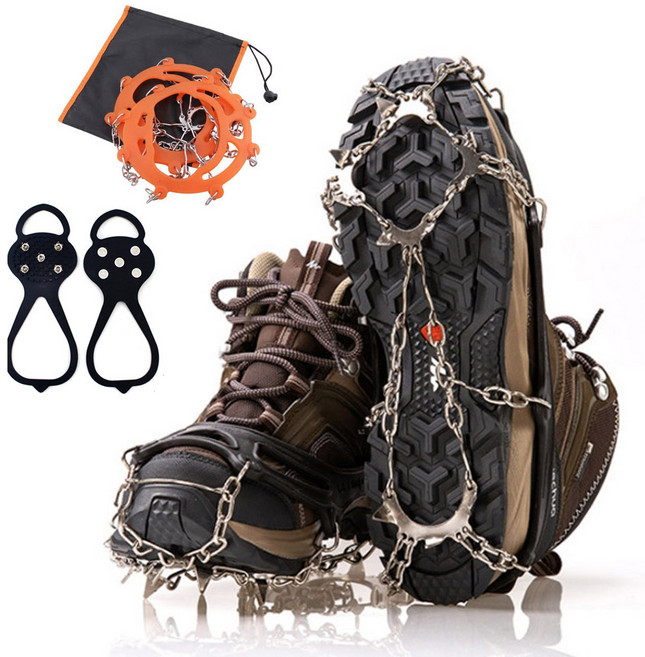 리빙캠프 8피크 겨울등산 체인 아이젠, Black(도시형 증정)