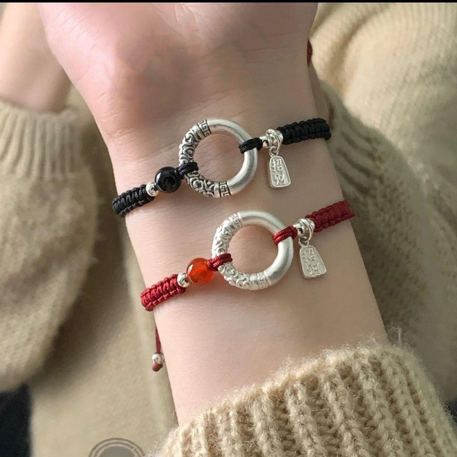 999 순은 매듭은팔찌 커플은팔찌 선물 화이트데이 여자친구선물 남자친구선물