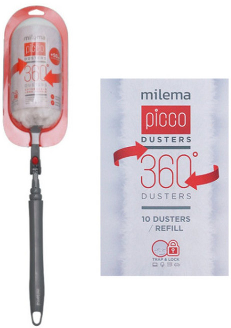 더스터 360 양면 흡착 먼지털이 밀레마롱핸들1P+리필10매 세트, 1세트