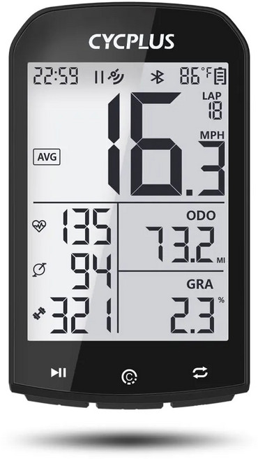 자전거 네비게이션 GPS 컴퓨터 무선 CYCPLUS M1 방수 속도계 주행 거리계 ANT 블루투스 50 사이클링 액세서리, 1)M1, 1개