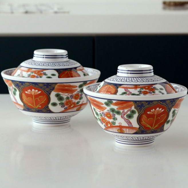 일본 감성 텐동 돈부리 그릇, 레드, 소 사이즈, 1개