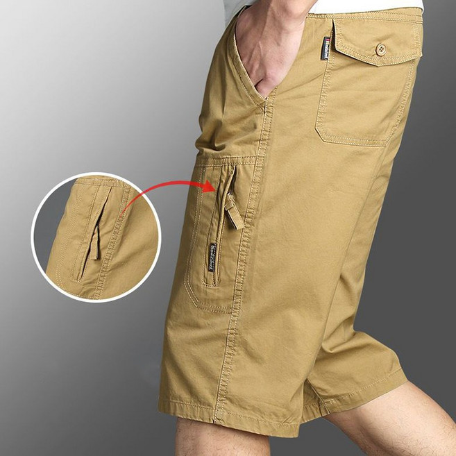L-6XL 빅사이즈 남성 칠부 바지 루즈핏 데일리 카고 반바지 데일리 와이드팬츠 오버핏 루즈핏 남자 면바지