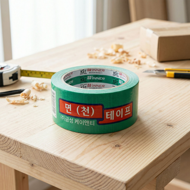 금성 OPP 청면테이프 48mm x 10M 세트 박스테이프 포장 이사테이프 택배박스포장 강력접착 청테이프, 5개, 그린