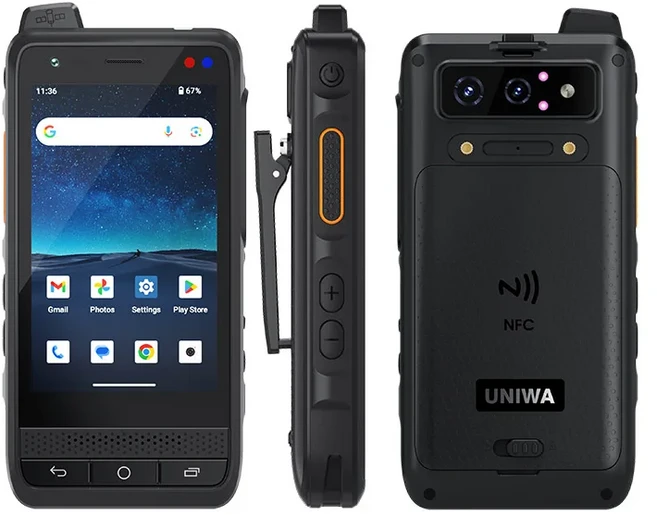 새로운 UNIWA F400 4G 젤로 무전기 러기드 스마트폰 4인치 듀얼 SIM 카드 안드로이드15 5.0MP 13MP 4GB+64G, 01 Standard, 01 글로벌 버전, 02 Standard