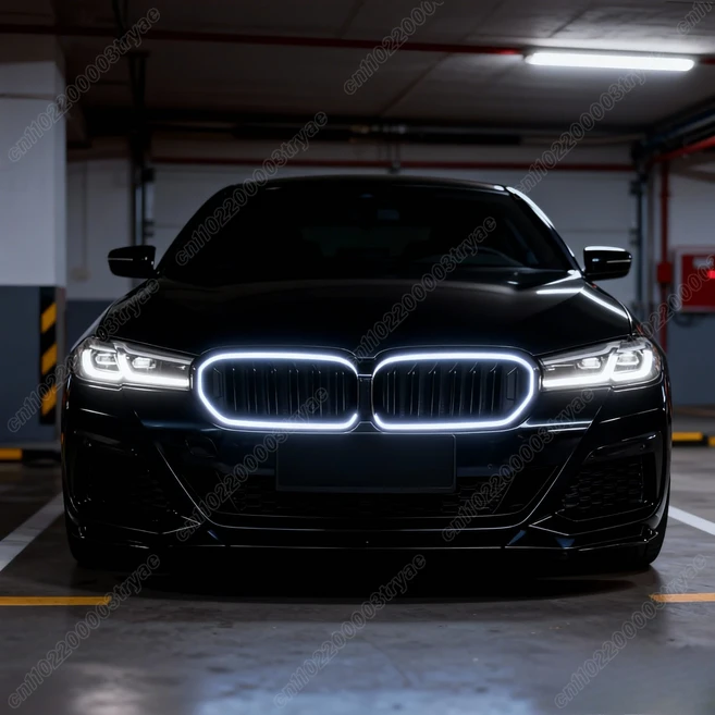 BMW 5 시리즈 G30 G31 G38 페이스리프트 LCI 2021 차량 전면 범퍼 조명 공기 흡입구 그릴 레이싱, 01 Black