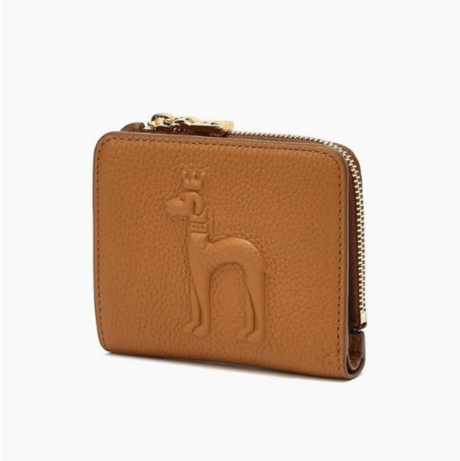 [헤지스] 컴팩트 사이즈 퍼피로고 소가죽 여성 반지갑 (선물포장)