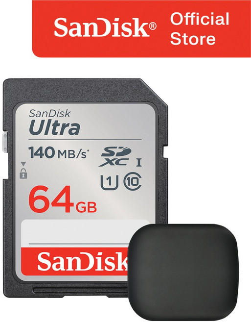 샌디스크 울트라 SD카드 카메라 메모리 + 파우치 패키지, 1개, 64GB