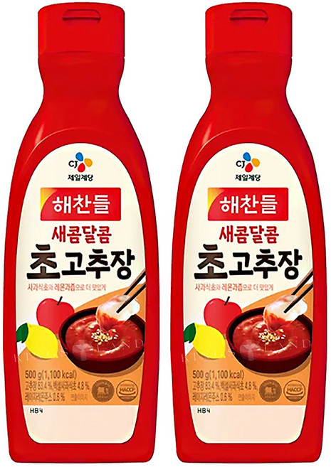 해찬들 새콤달콤 초고추장, 500g, 2개