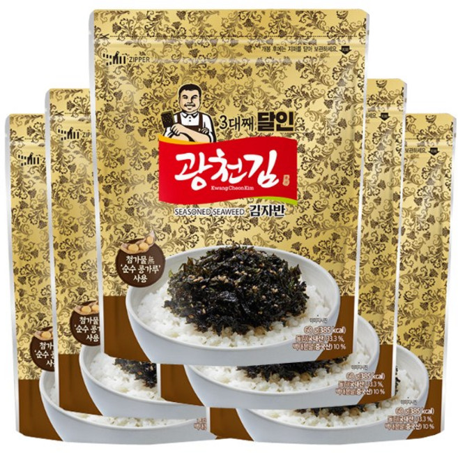 광천김 달인 김병만의 김자반, 60g, 5개