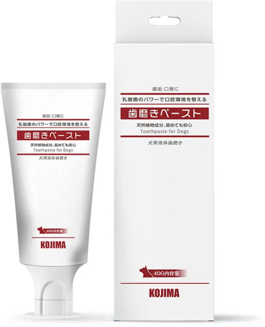 KOJIMA 寵物乳酸菌潔牙膏 牛奶風味 可食用 犬貓適用 口腔清潔 40G, 1個