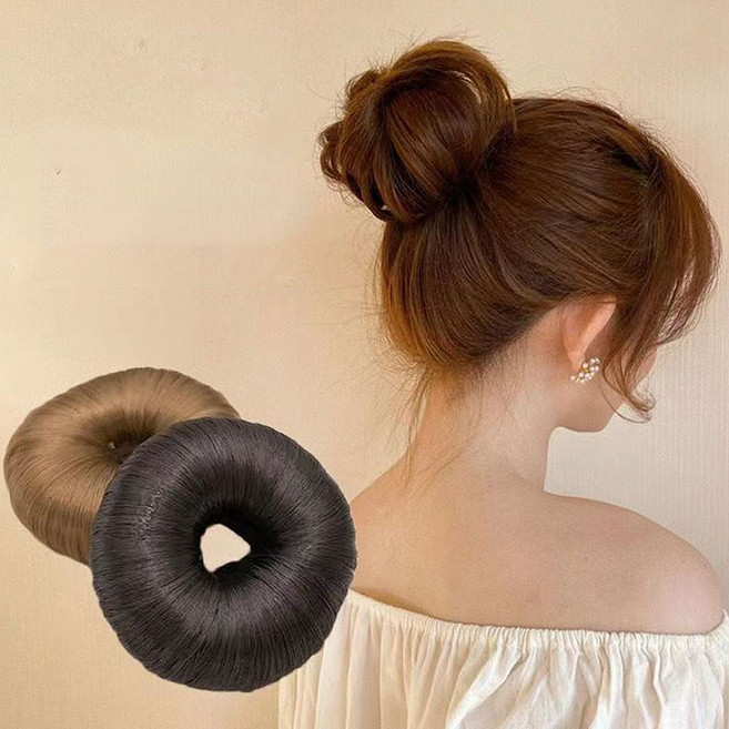 1+1 왕 똥머리 밴드 도넛링 당고 올림 머리 부분 가발