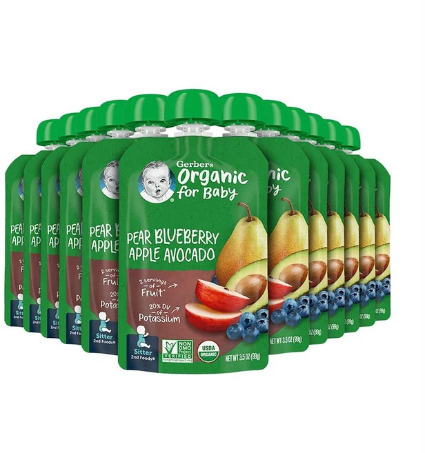 거버 2단계 이유식 피어 블루베리 애플 아보카도 퓨레 Gerber Organic Baby Food Pouches 2nd, 1개 - 쿠팡