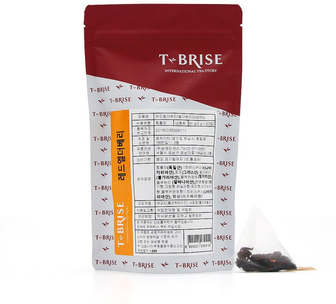 티 브리즈 레드엘더베리 20티백, 1개, 20개입, 3g
