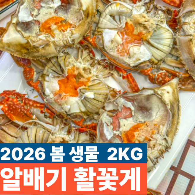 국내산 생물 알배기 활꽃게, 1개, 2kg
