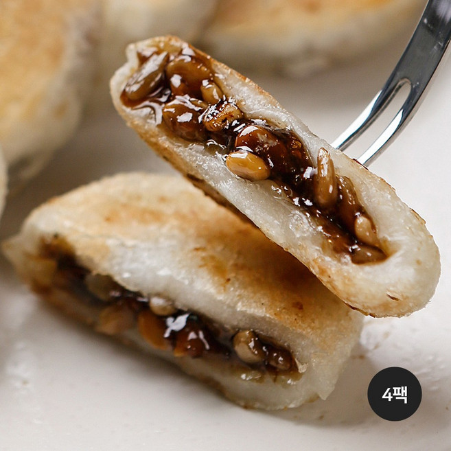 부산명물 씨앗꾸떡 해바라기씨 300g 무궁화푸드 꿀 호떡 간식, 4개