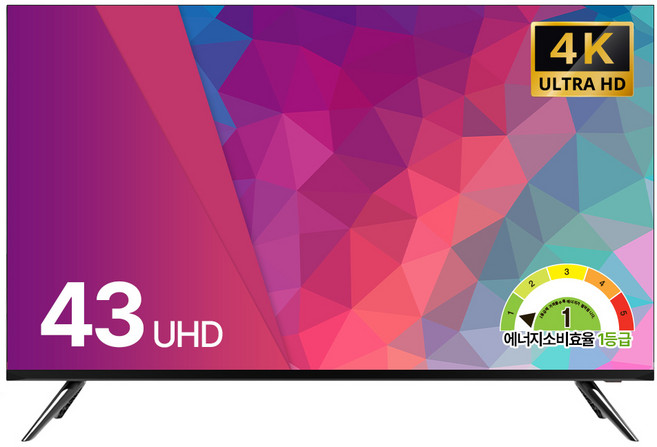 스카이뷰 4K UHD 109cm 43인치 LED TV 대기업패널 에너지1등급 고화질 티비 스탠드형 벽걸이형, 고객직접설치, 43 UHD, 109cm/43인치