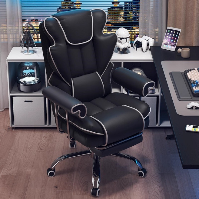 게이밍 의자 각도 조절 가능 공부 사무용 중역의자, 블랙