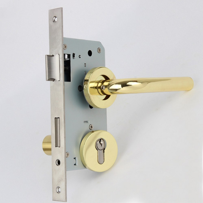 3004 골드 모티스락 방 문손잡이 문고리, 3004골드 (백셋트50mm), 고객직접설치