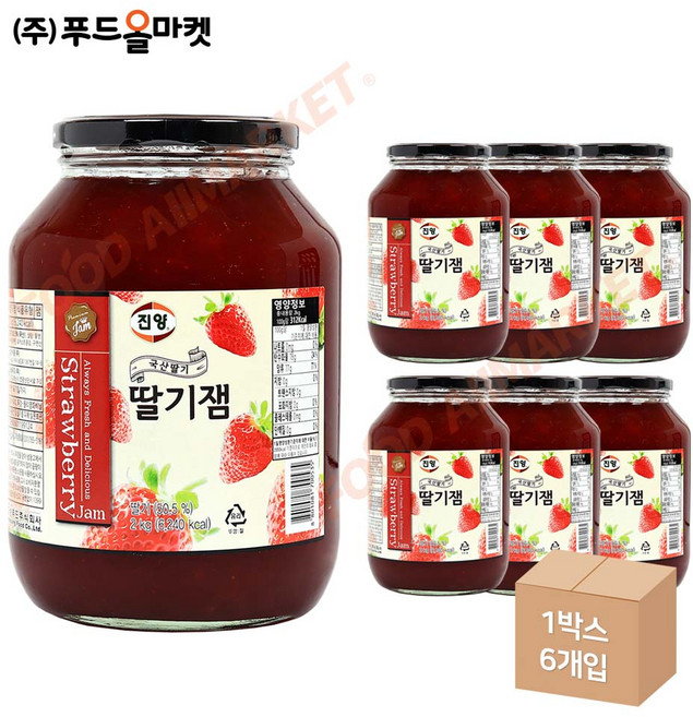 진양 딸기잼 2Kg 대용량 병 한박스 (2Kg x 6ea) 진양(식품), 6개