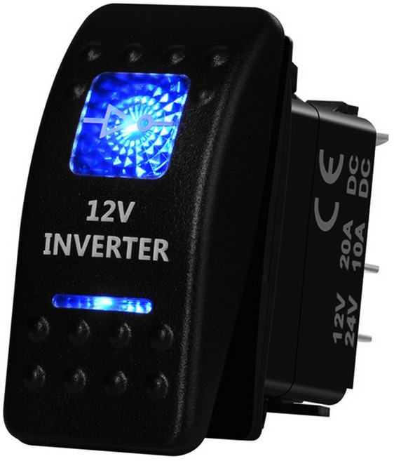 [누리정비]자동차 보트 파란색 LED 조명 로커 토글 스위치 ARB CARLING NARVA 4X4 용 온 오프 부품 안개, 12V Inverter, 1개