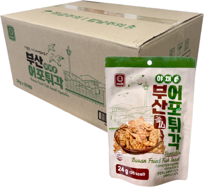한진식품 추억의 부산 어포 튀각 야채맛, 30개, 24g