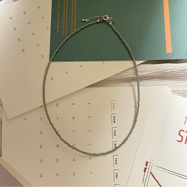 써지컬스틸 빈티지 컬러 크리스탈 비즈 목걸이 (6color)