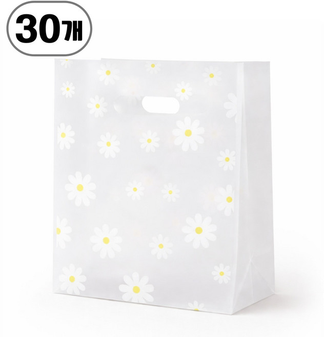 반투명 비닐 쇼핑백, 30개, 플라워
