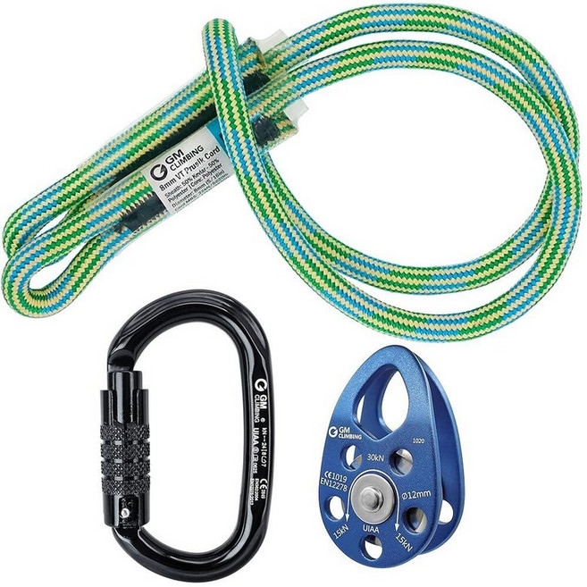 GM CLIMBING Swing Cheek 마이크로 풀리 30kN 자체 윤활 부싱 CE UIAA 인증 블랙 원 유닛, 5 Pulley Kit | Ball Bearing, T