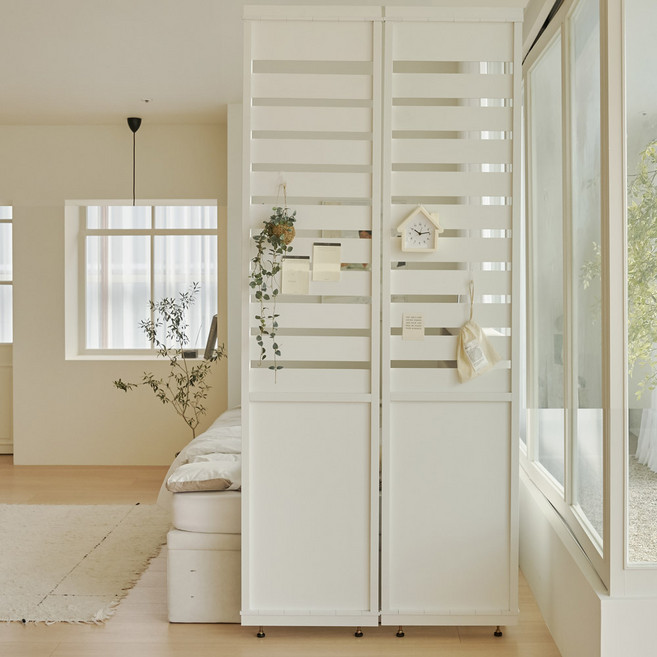 아씨방가구 레이어 하프형 무타공 인테리어 거실 가림막 가벽 파티션 515, 하프형 블랙