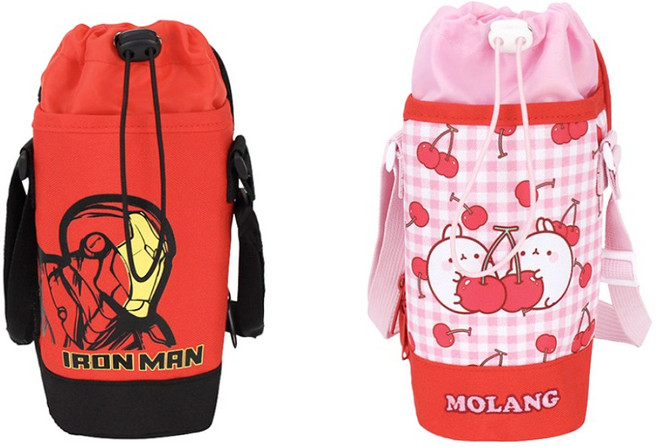 어린이 유아 보온 보냉 캐릭터 포켓 물병 텀블러 파우치 가방, 1개