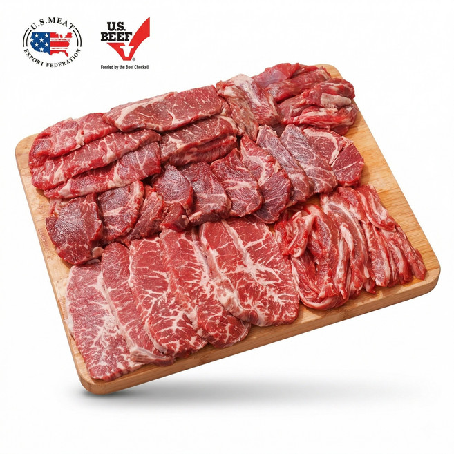 소고기 모둠파티 총 1kg 갈비살+살치살+토시살+부채살+우삼겹, 1개