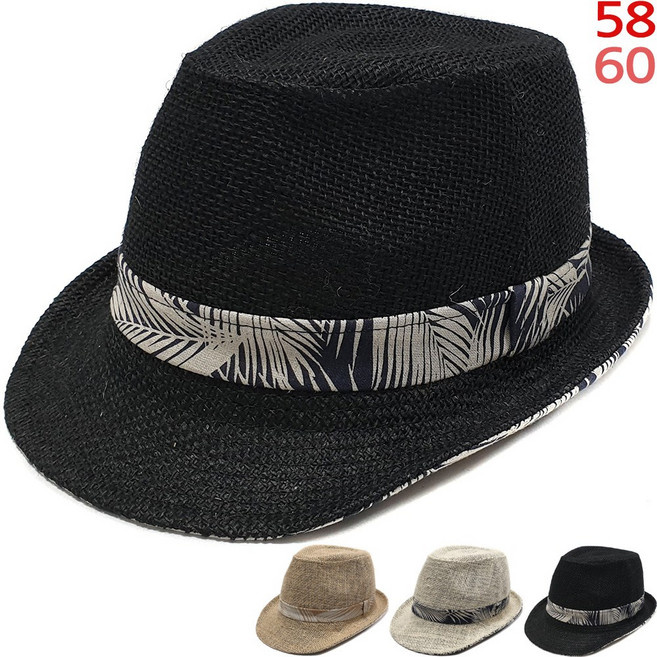 이럭셔리클럽 띠배색 마 중절모 페도라 햇 여행 골프 여름 남자 여자 모자 남녀공용-CAP200261