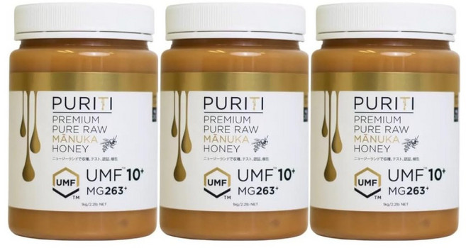 퓨리티 UMF 10+ MGO 263 뉴질랜드 마누카 꿀 1kg, 3개