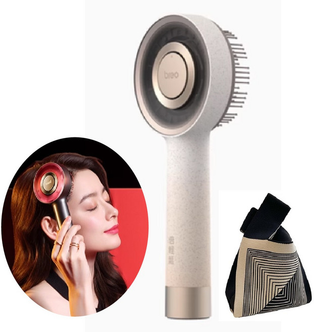 브레오 스칼프3 두피마사지기 충전식 적외선 앰플투입 각질 케어 안마기 무선 헤어 브러쉬, 아이보리, 1개