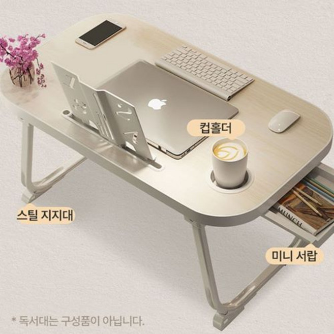 NORITER 스틸 다용도 접이식 서랍형 미니 테이블 2컬러, 우드