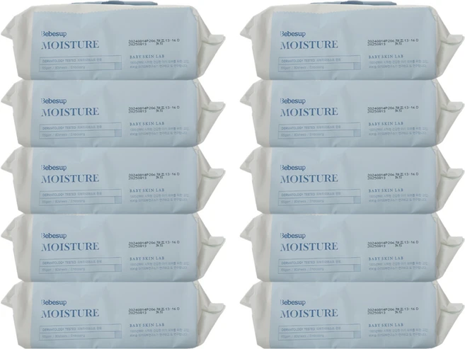 베베숲 모이스처 캡형 물티슈 80매 유아용 10팩, 10개, 80개입, 65g - 쿠팡