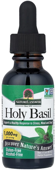Nature's Answer Holy Basil Alcohol Free 1 fl oz 30 ml, Nature's Answer, Holy Basil, A, 1개, 30ml - 쿠팡