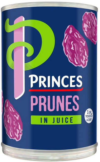 영국 프린스 Princes Prunes With Juice 주스에 담긴 자두 프룬 통조림 캔, 8개, 410g