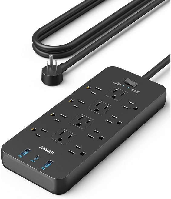 Anker 351 Power Strip 12 3USB 延長線 PowerIQ 快充, 1個, 1.5m