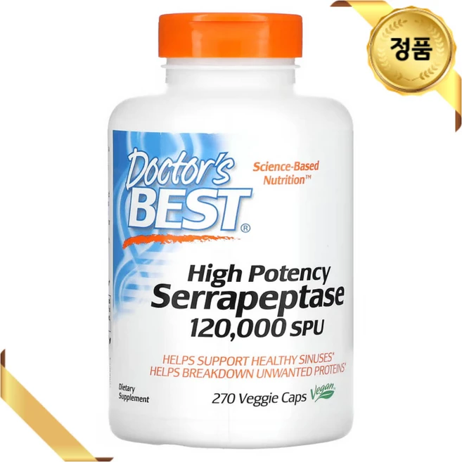 닥터스 베스트 고효능 세라펩타아제 120 000SPU 베지 캡슐 270정, 1개 - 쿠팡