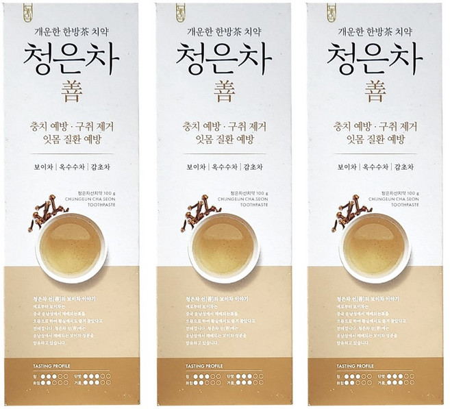 애경 2080 청은차 선 한방차 치약, 100g, 3개