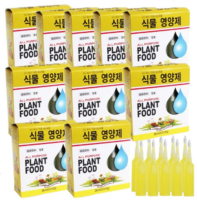고급 식물영양제 모든 식물용 영양공급제 앰플 36ml x 100개, 1세트, 3.6L