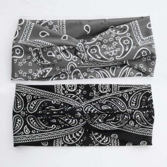 MISS21 트레이딩 반다나 터번 헤어밴드 머리띠 2pcs 세트 (hb1421)