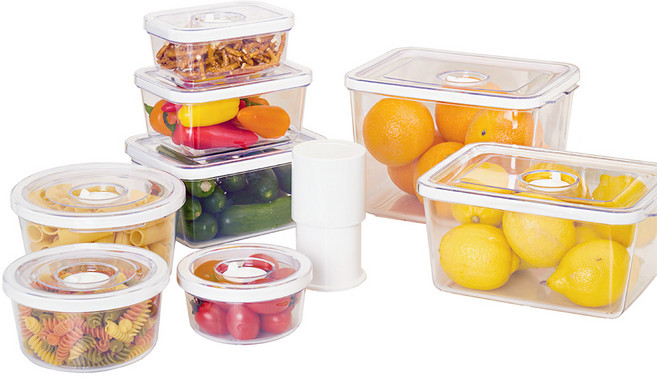 휴락 진공 밀폐용기 비스프리 밀프랩 전자레인지 식기세척기 사용가능 사각형 원형, 진공펌프, 1개