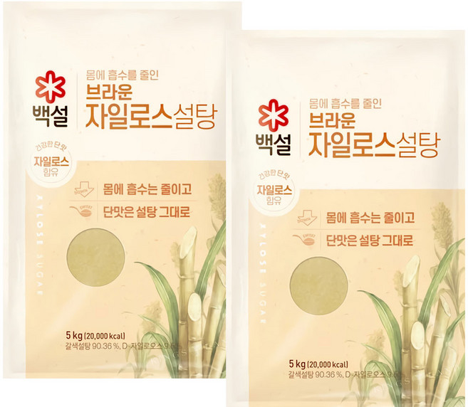 백설스위트리 자일로스 갈색설탕, 5kg, 2개