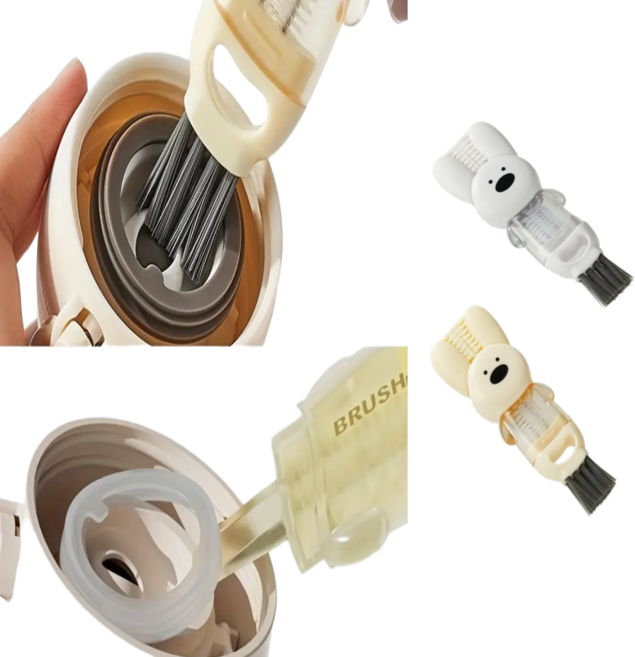 어뮤즈 텀블러 물병 틈새청소 4 in 1 브러시, 1개, 베이지