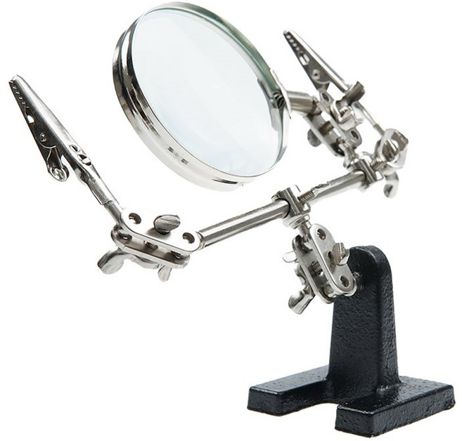 Coms 납땜 보조 확대경 스탠드 인두용품 거치대 BB768, 1개