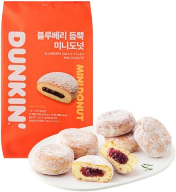 던킨 블루베리 듬뿍 미니도넛 (냉동), 25g, 10개입, 25g, 10개