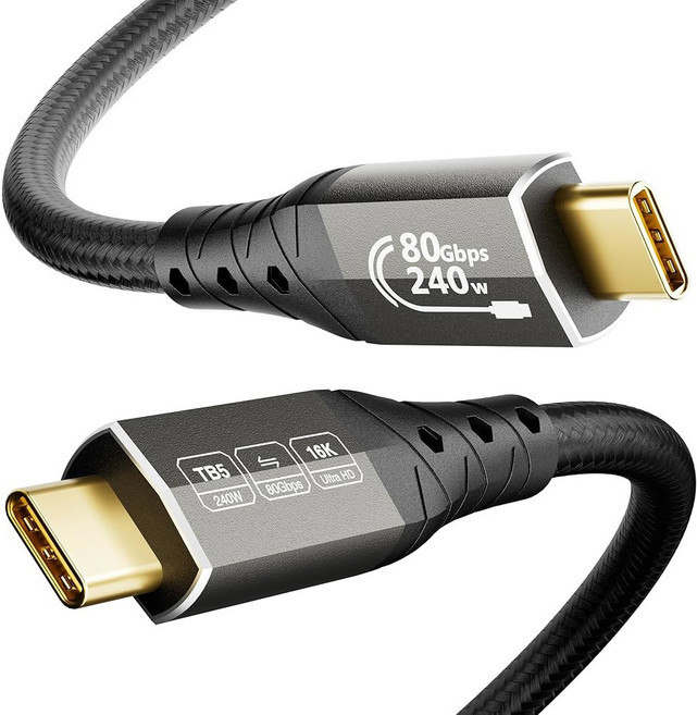 썬더볼트 5 케이블용 ZIK DO 16K 6 6FT/2m USB C 80Gbps 데이터 전송 16K/듀얼 8K 디스플레이용 120Gbps 대역폭 4 M4 eG, 3 3FT*1