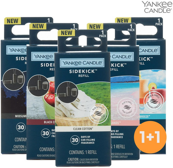 양키캔들 사이드킥 리필 차량용 방향제 1+1 (택2), 2개, 핑크샌드:핑크샌드